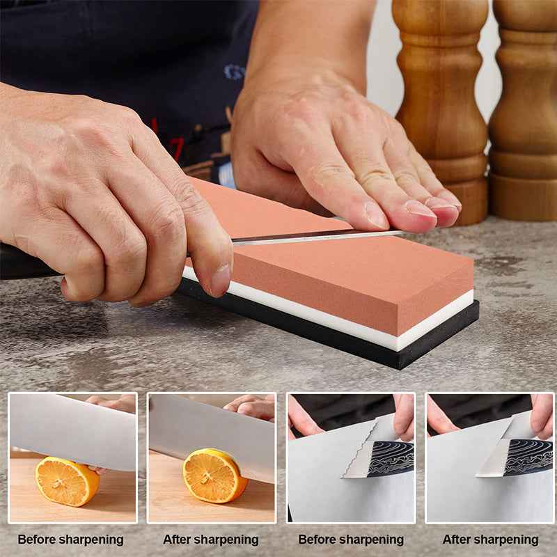 Professional 4-Stage Whetstone Sharpener with Bamboo Base