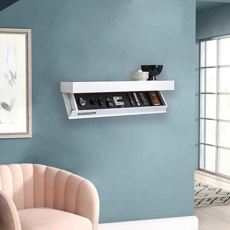 Wall-Mounted Hidden Shelf with Secret Compartment