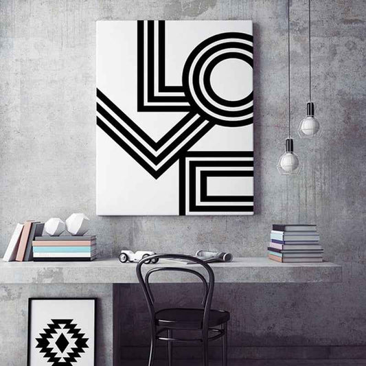 Minimalist Geometric Love Poster - Bedroom Decor